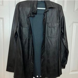 oversized leather jacket